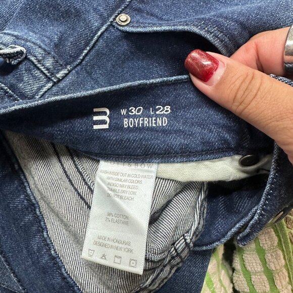 Mott & Bow Boyfriend Jeans W30 L28 | Dark Wash Mid Rise Stretch Denim - Picture 4 of 10